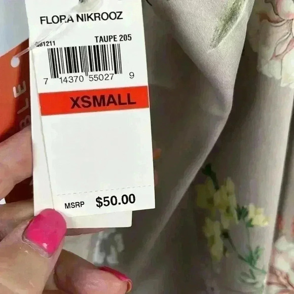 Wantable Arisa Women’s Chemise XS Taupe Floral Racerback Adjustable Straps NWT - Picture 8 of 10